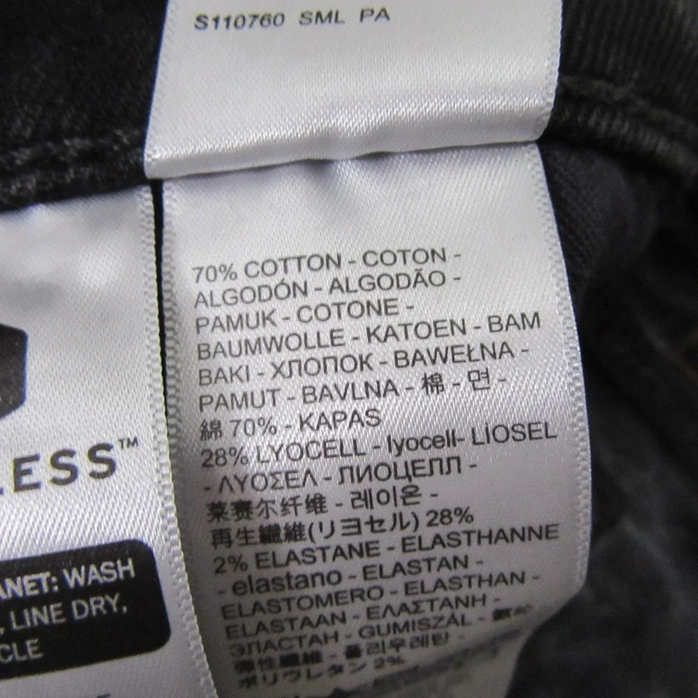 Levi's Mens Premium 502 Straight Leg Jeans 38 x‎ 30 Dark Black Stretch Red